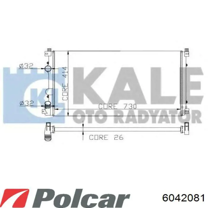 604208-1 Polcar radiador refrigeración del motor