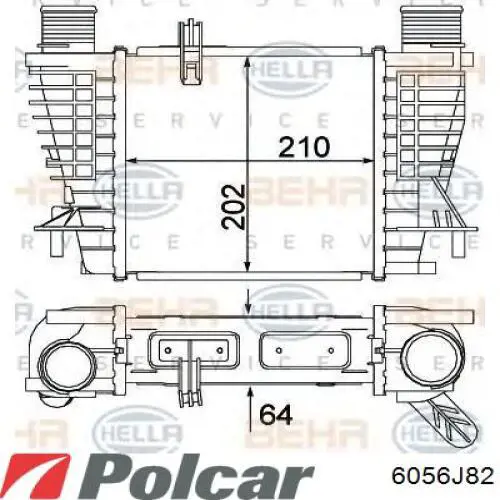 6056J8-2 Polcar radiador de aire de admisión