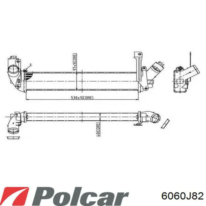 6060J8-2 Polcar radiador de aire de admisión