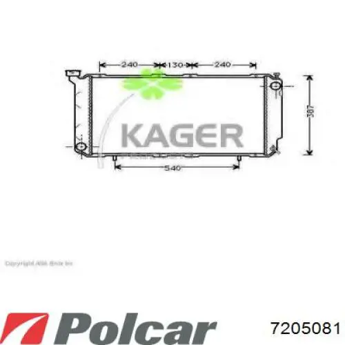 720508-1 Polcar radiador refrigeración del motor