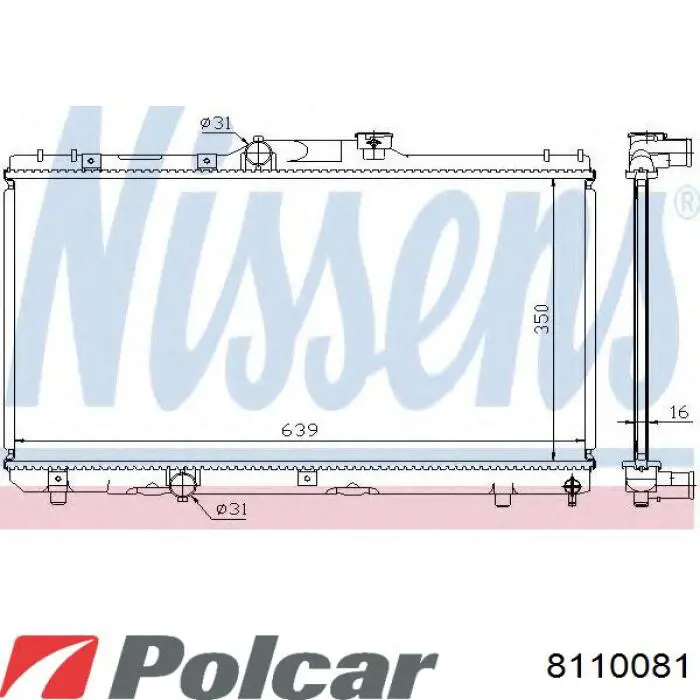 811008-1 Polcar radiador refrigeración del motor