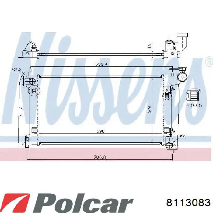 811308-3 Polcar radiador refrigeración del motor