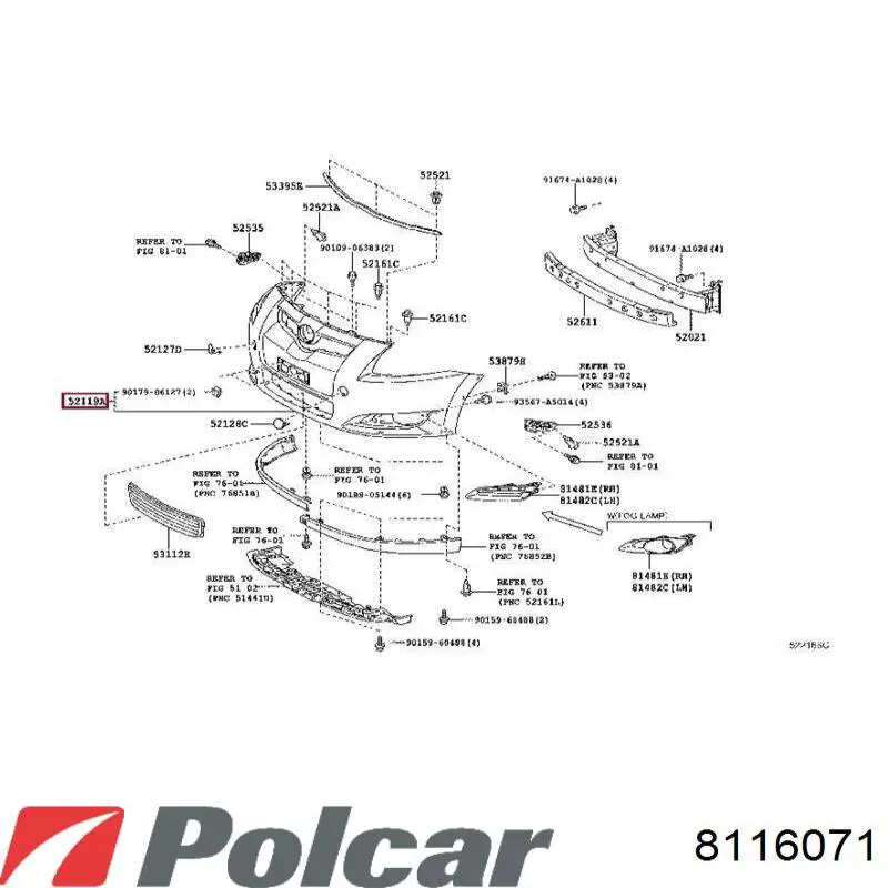  Parachoques delantero para Toyota Auris E15