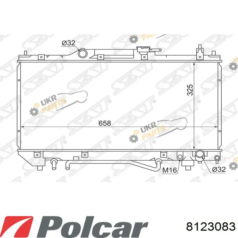 812308-3 Polcar radiador refrigeración del motor