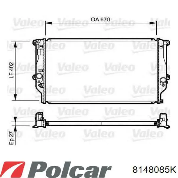 8148085K Polcar radiador refrigeración del motor