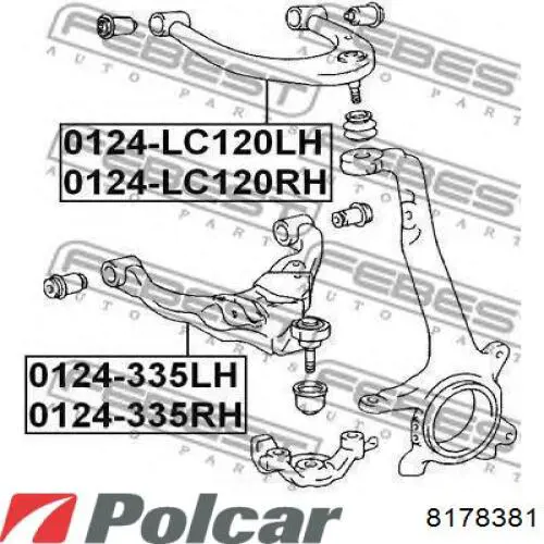 817838-1 Polcar barra oscilante, suspensión de ruedas delantera, superior derecha