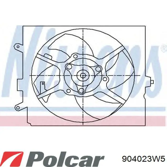 904023W5 Polcar difusor de radiador, ventilador de refrigeración, condensador del aire acondicionado, completo con motor y rodete