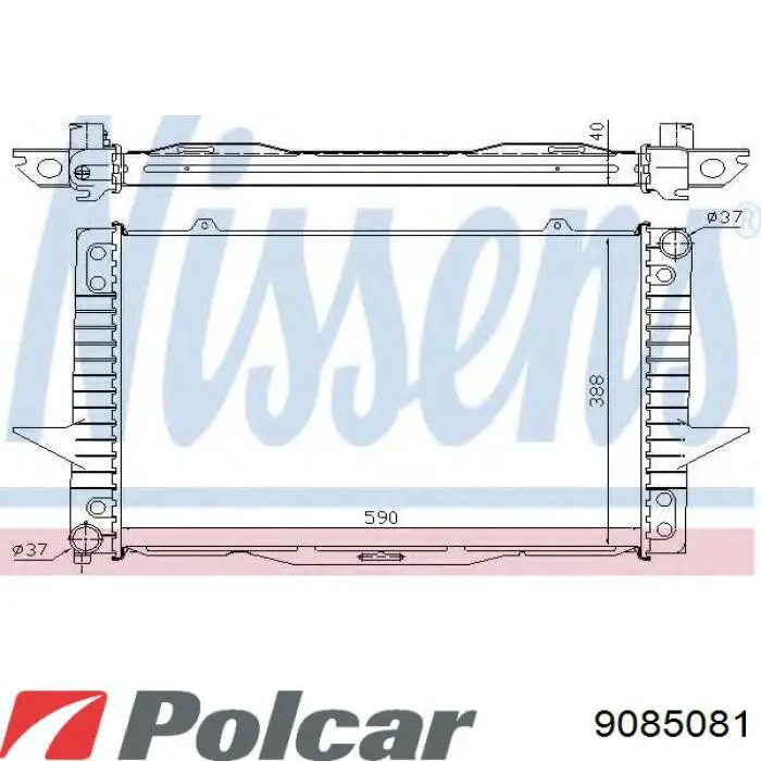 908508-1 Polcar radiador refrigeración del motor