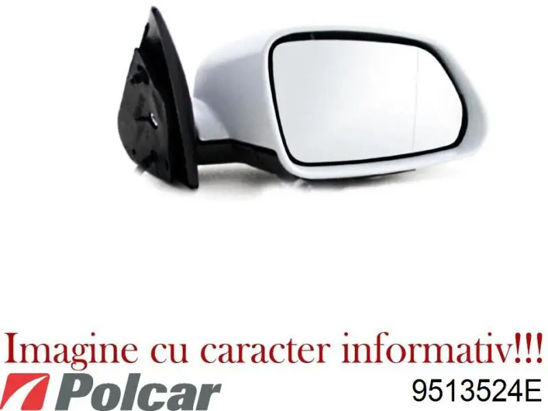 9513524E Polcar cristal de espejo retrovisor exterior derecho