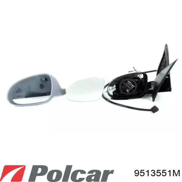 9513551M Polcar cristal de espejo retrovisor exterior derecho