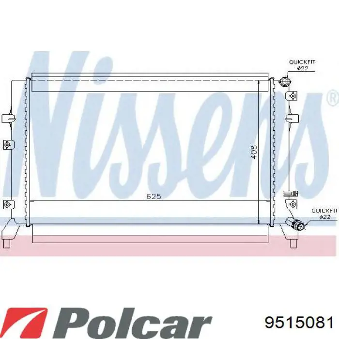 951508-1 Polcar radiador refrigeración del motor