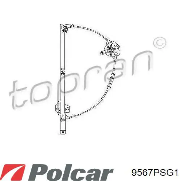 9567PSG1 Polcar mecanismo de elevalunas, puerta delantera izquierda
