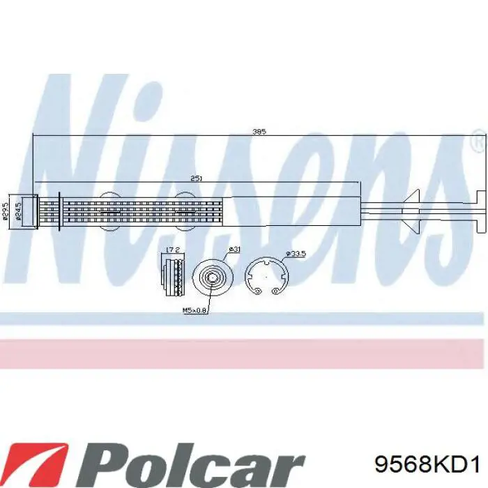 9568KD-1 Polcar receptor-secador del aire acondicionado