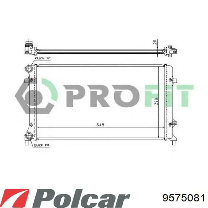 957508-1 Polcar radiador refrigeración del motor