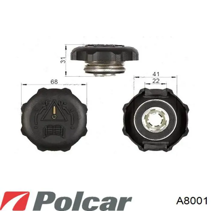 A8001 Polcar tapón de expansión de refrigerante/anticongelante