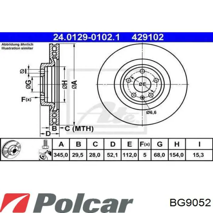 BG9052 Polcar freno de disco delantero