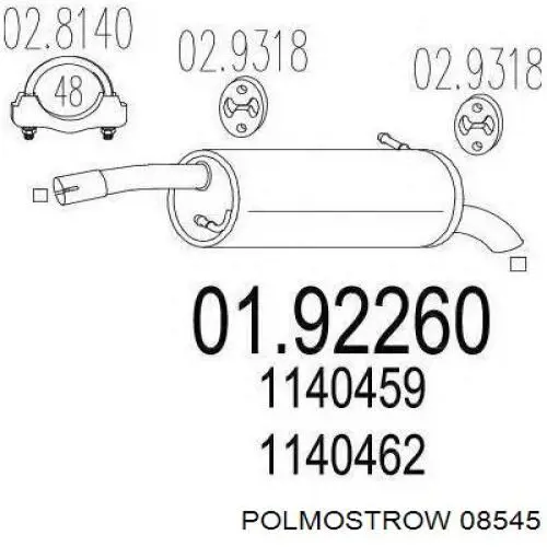 08.545 Polmostrow silenciador posterior