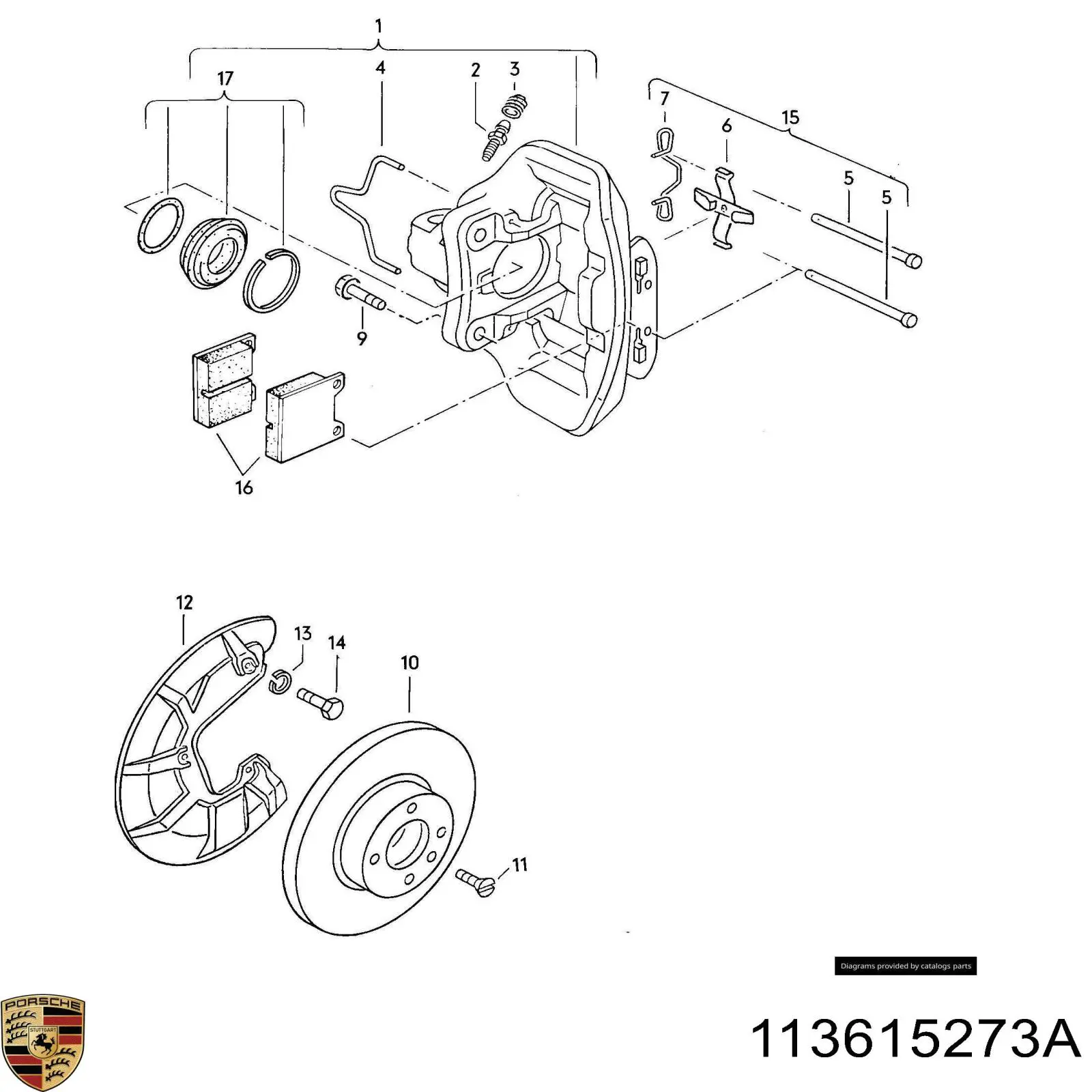 113615273A Porsche tornillo/valvula purga de aire, pinza de freno delantero