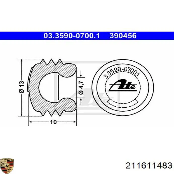 211611483 Porsche juego de reparación, pinza de freno delantero