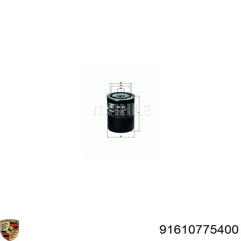 91610775400 Porsche filtro de aceite