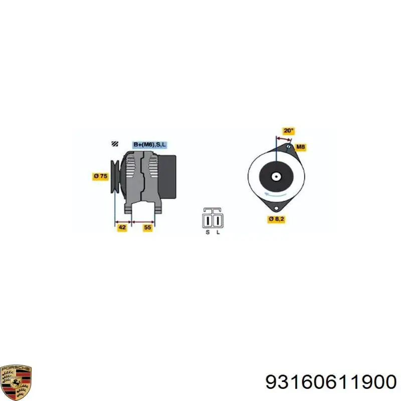 93160611900 Porsche sensor, posición mariposa