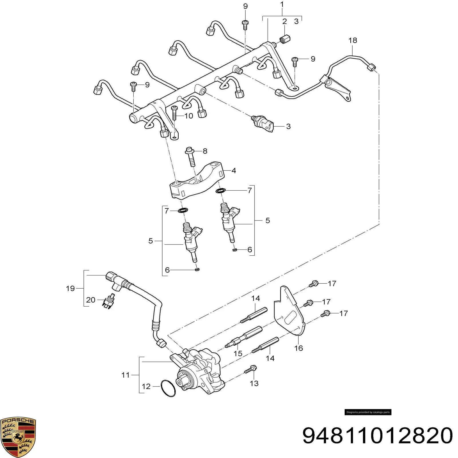 948110128MX Porsche inyector de combustible