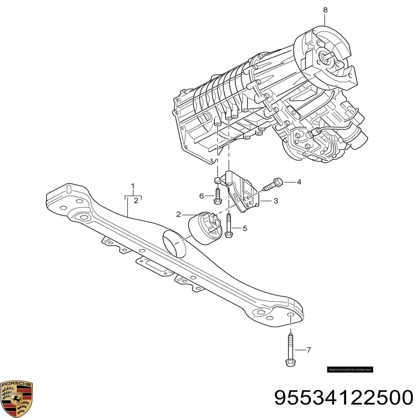  Porta-Motores/Soporte del Motor (caja de cambios) para Porsche Cayenne 955