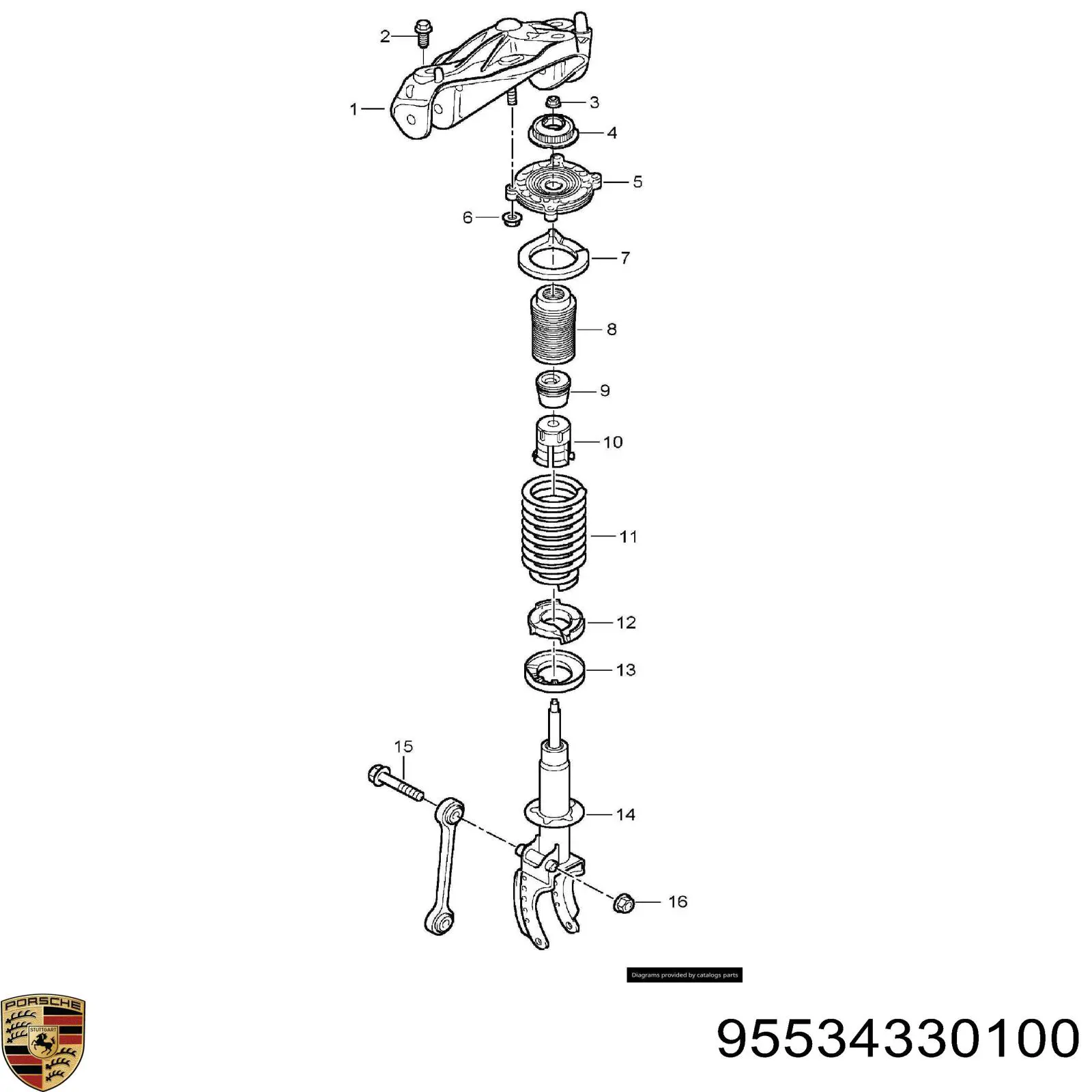  Almohadilla de tope, suspensión delantera para Porsche Cayenne 955