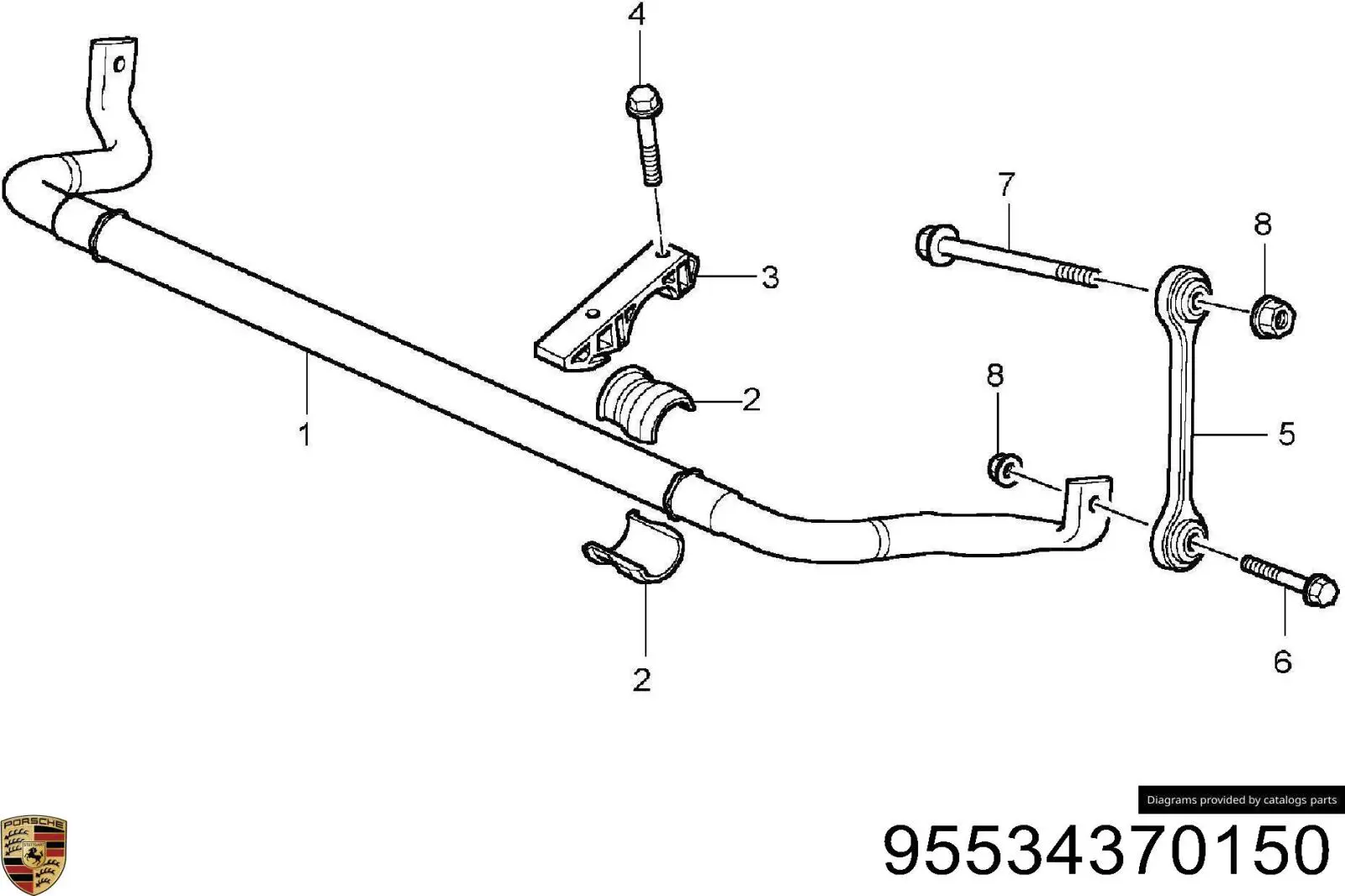  Estabilizador delantero para Porsche Cayenne 955