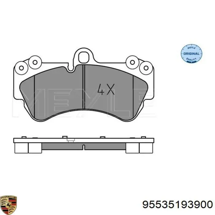 95535193900 Porsche pastillas de freno delanteras