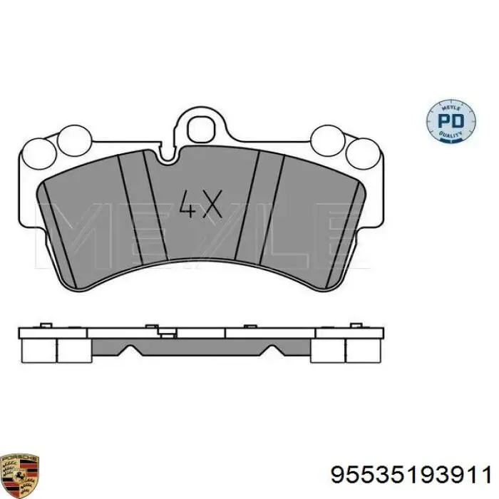 95535193911 Porsche pastillas de freno delanteras