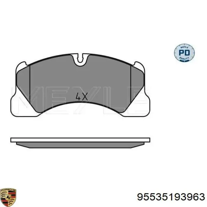 95535193963 Porsche pastillas de freno delanteras