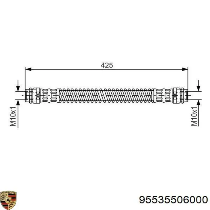 95535506000 Porsche tubo flexible de frenos trasero