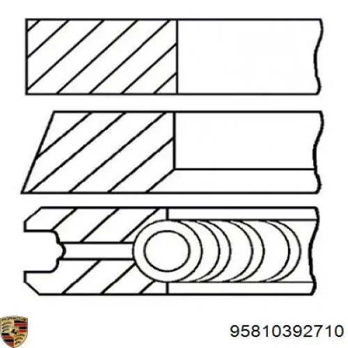  Juego de aros de pistón para 1 cilindro, STD para Porsche Cayenne 2 