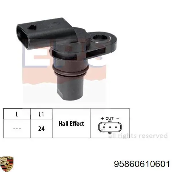 95860610601 Porsche sensor de posición del árbol de levas