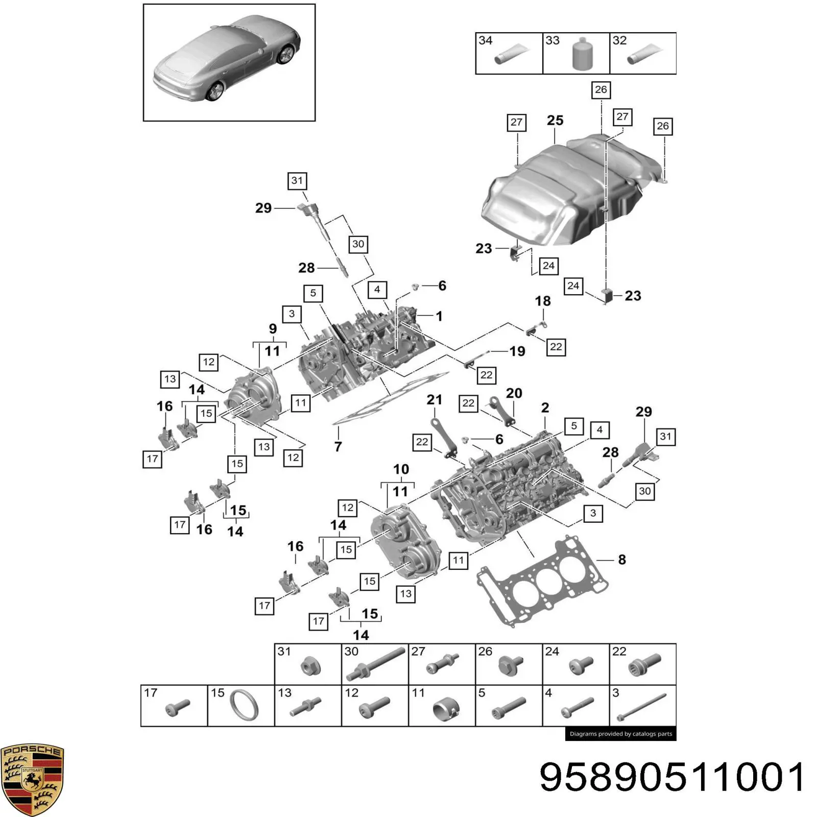 95890511001 Porsche bobina de encendido