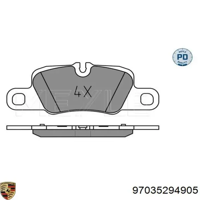 97035294905 Porsche pastillas de freno traseras