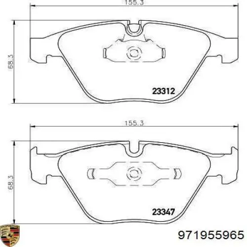 971955965 Porsche tobera de agua regadora, lavado de faros, delantera