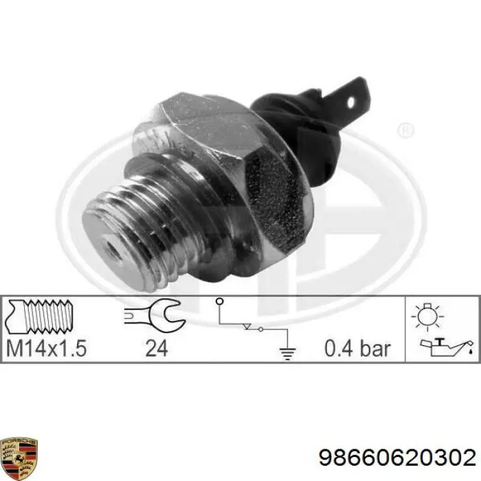 98660620302 Porsche indicador, presión del aceite