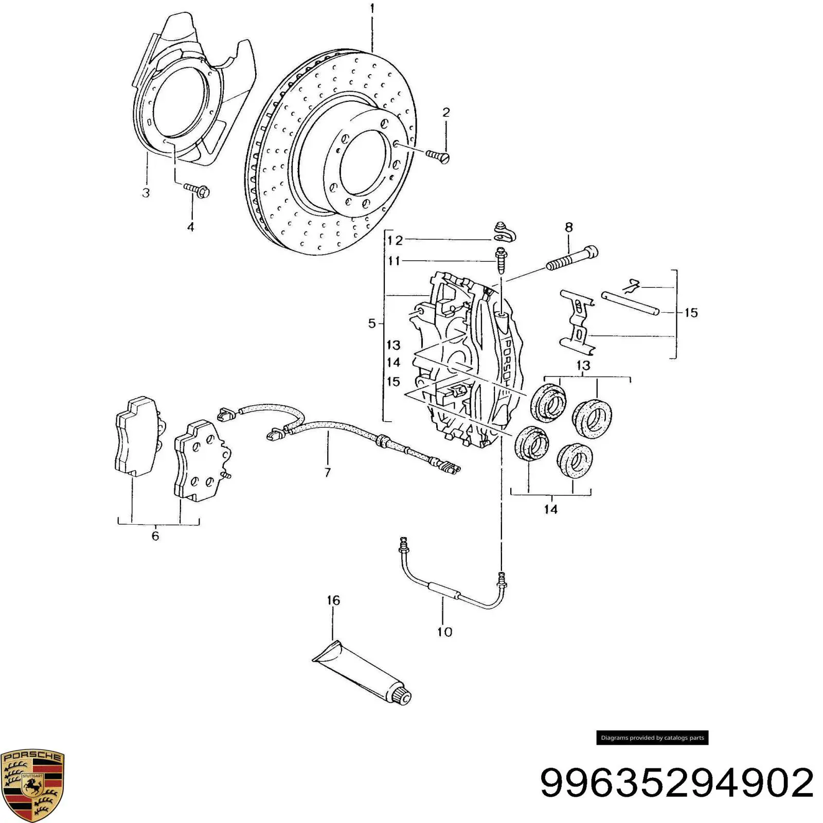 99635294902 Porsche pastillas de freno delanteras