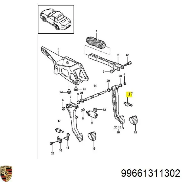 99661311302 Porsche interruptor luz de freno