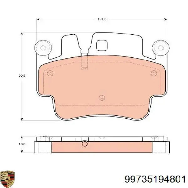 99735194801 Porsche pastillas de freno delanteras