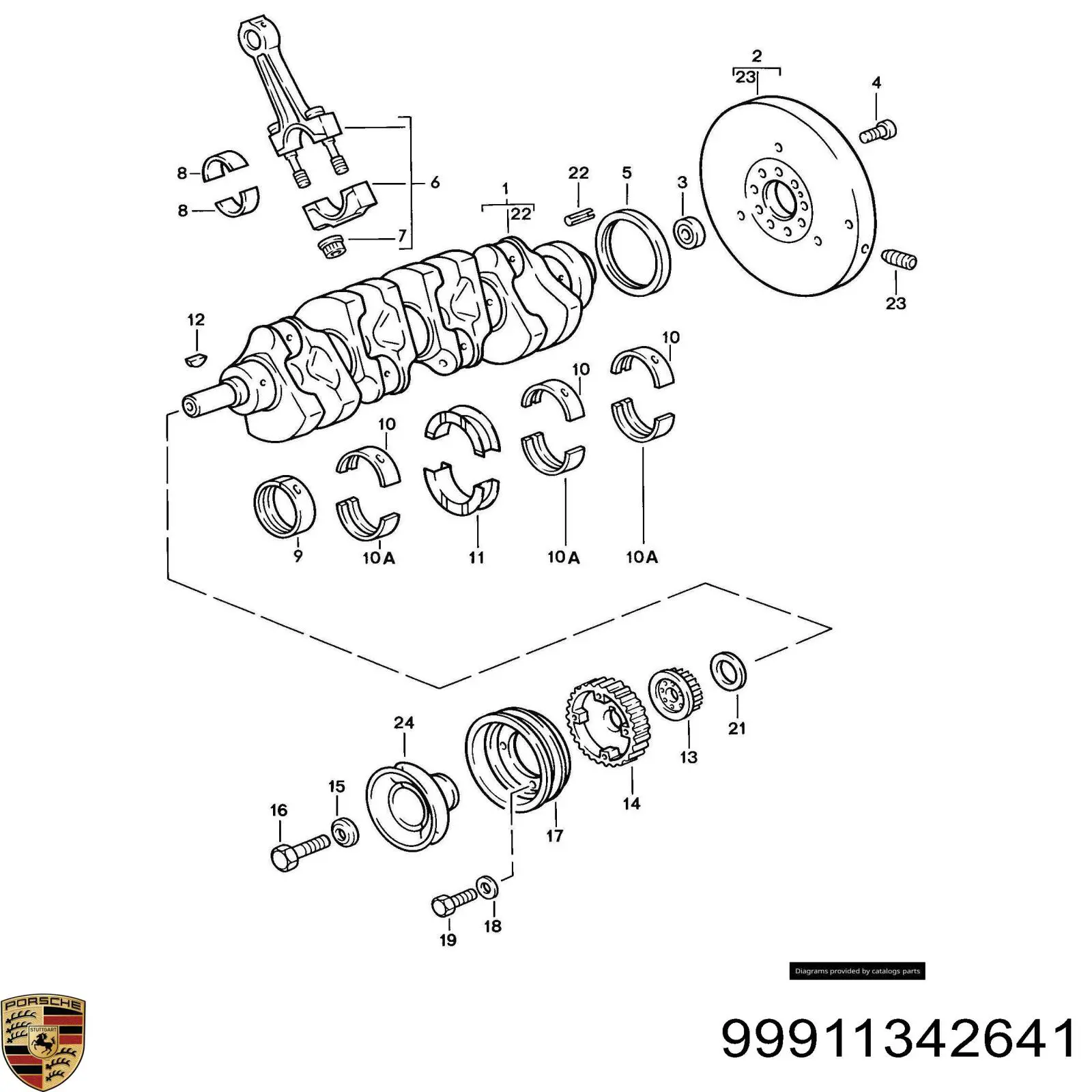 99911342641 Porsche anillo retén, cigüeñal