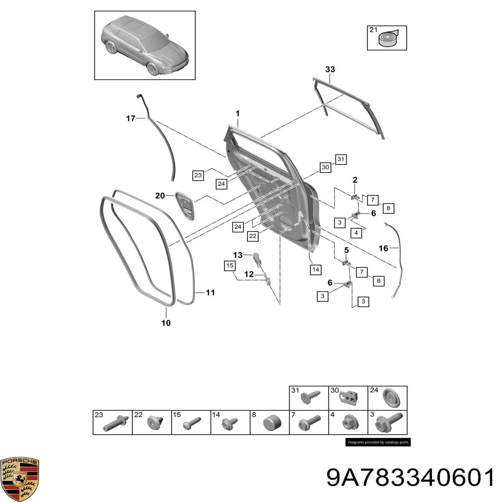 9A783340601 Porsche 