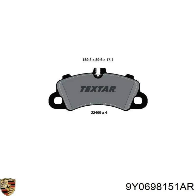 9Y0698151AR Porsche pastillas de freno delanteras