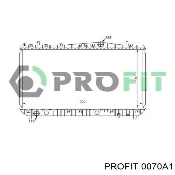 0070A1 Profit radiador refrigeración del motor