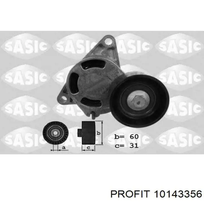 1014-3356 Profit tensor de correa, correa poli v