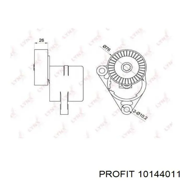 1014-4011 Profit rodillo, correa trapecial poli v