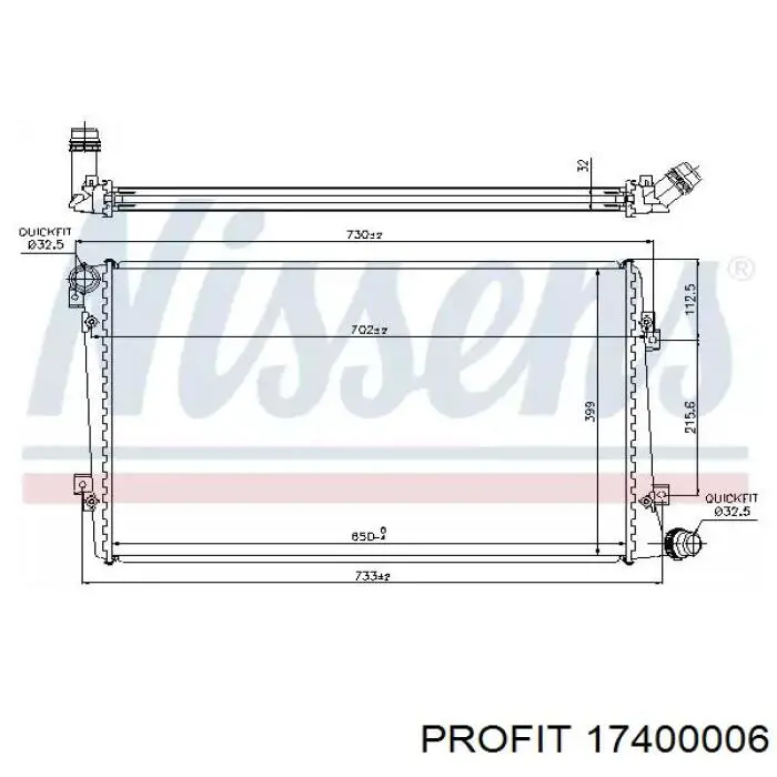 1740-0006 Profit radiador refrigeración del motor