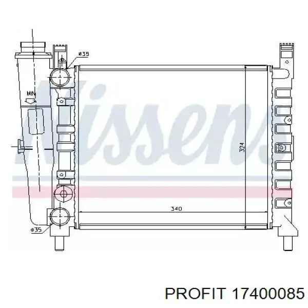 1740-0085 Profit radiador refrigeración del motor